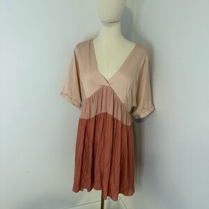 [Mustard Seed] Blush Color Block Romper Dress - Size Small